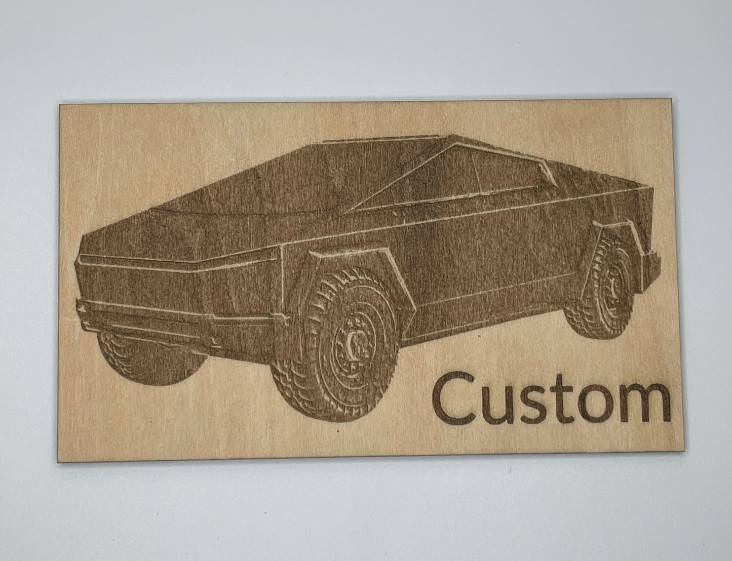 Customized, laser engraved Cybertruck plaque