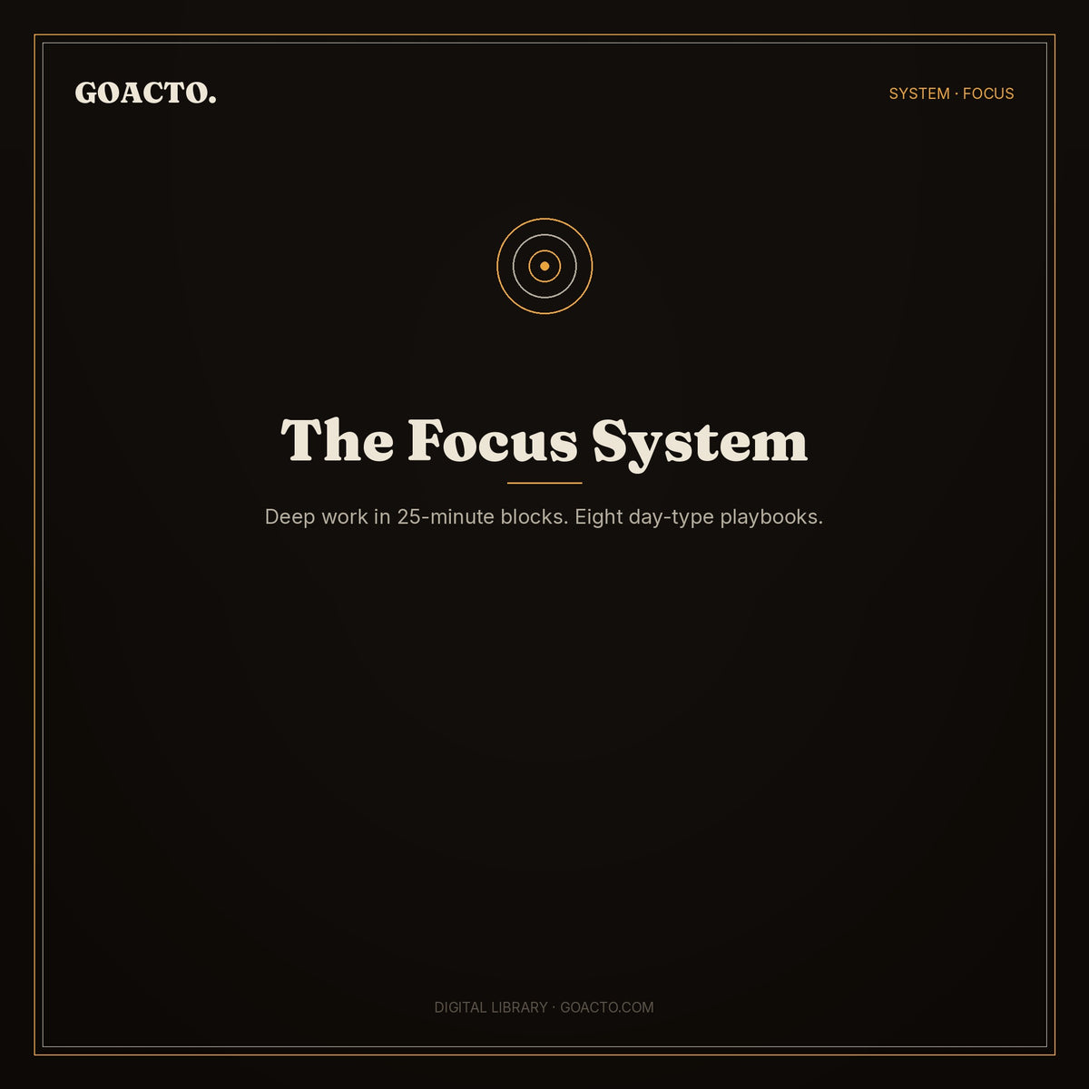 The Focus System cover — GOACTO Digital Library PDF