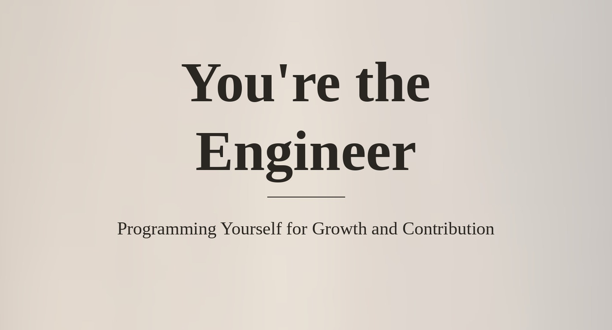 GOACTO You're the Engineer Book Cover Poster