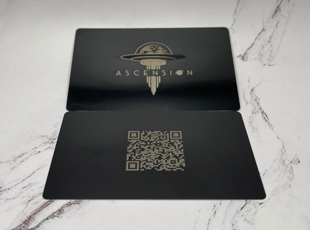 Custom Engraved Black Metal Business Card