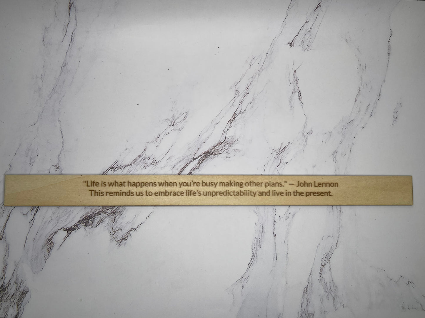 John Lennon: "Life is what happens when you're busy making other plans." - Inspirational Basswood Plaque by GOACTO