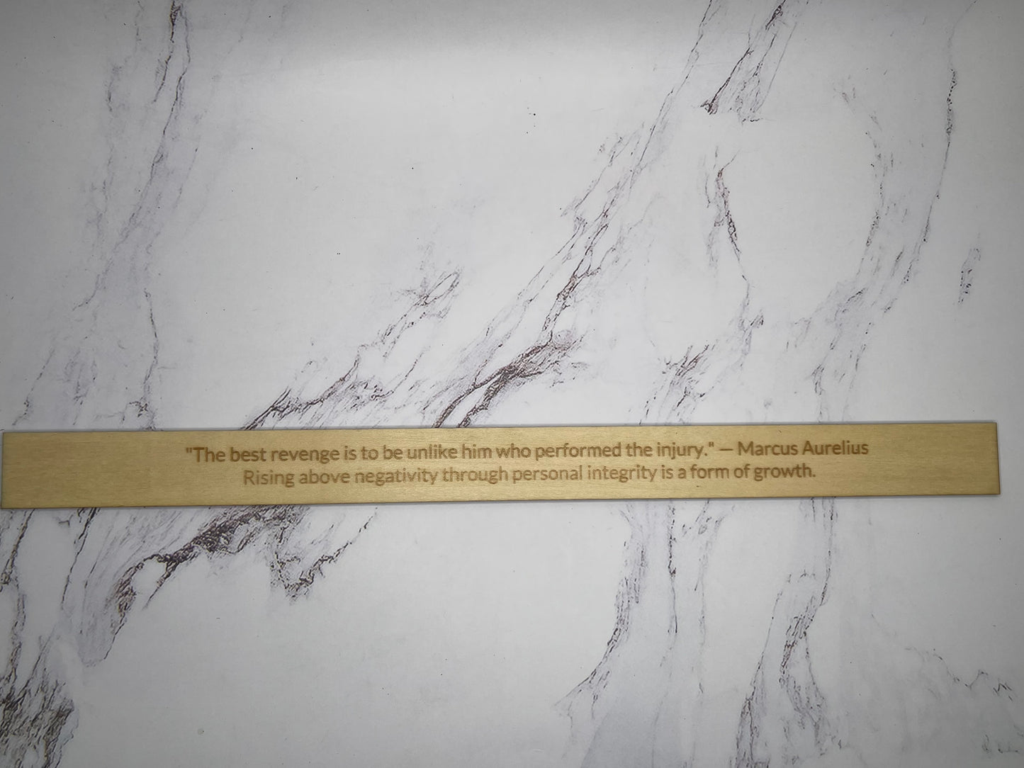 Marcus Aurelius: "The best revenge is to be unlike him who performances the injury." - Inspirational Basswood Plaque by GOACTO