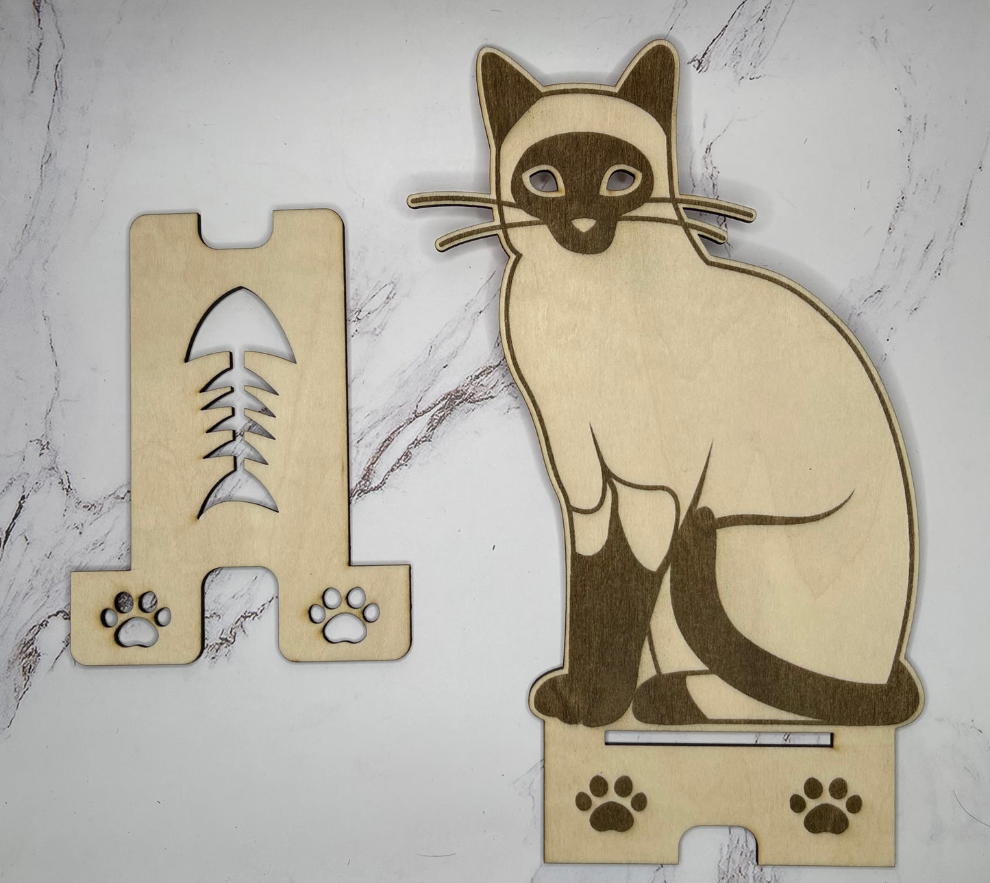 Engraved Cat - Phone Stand