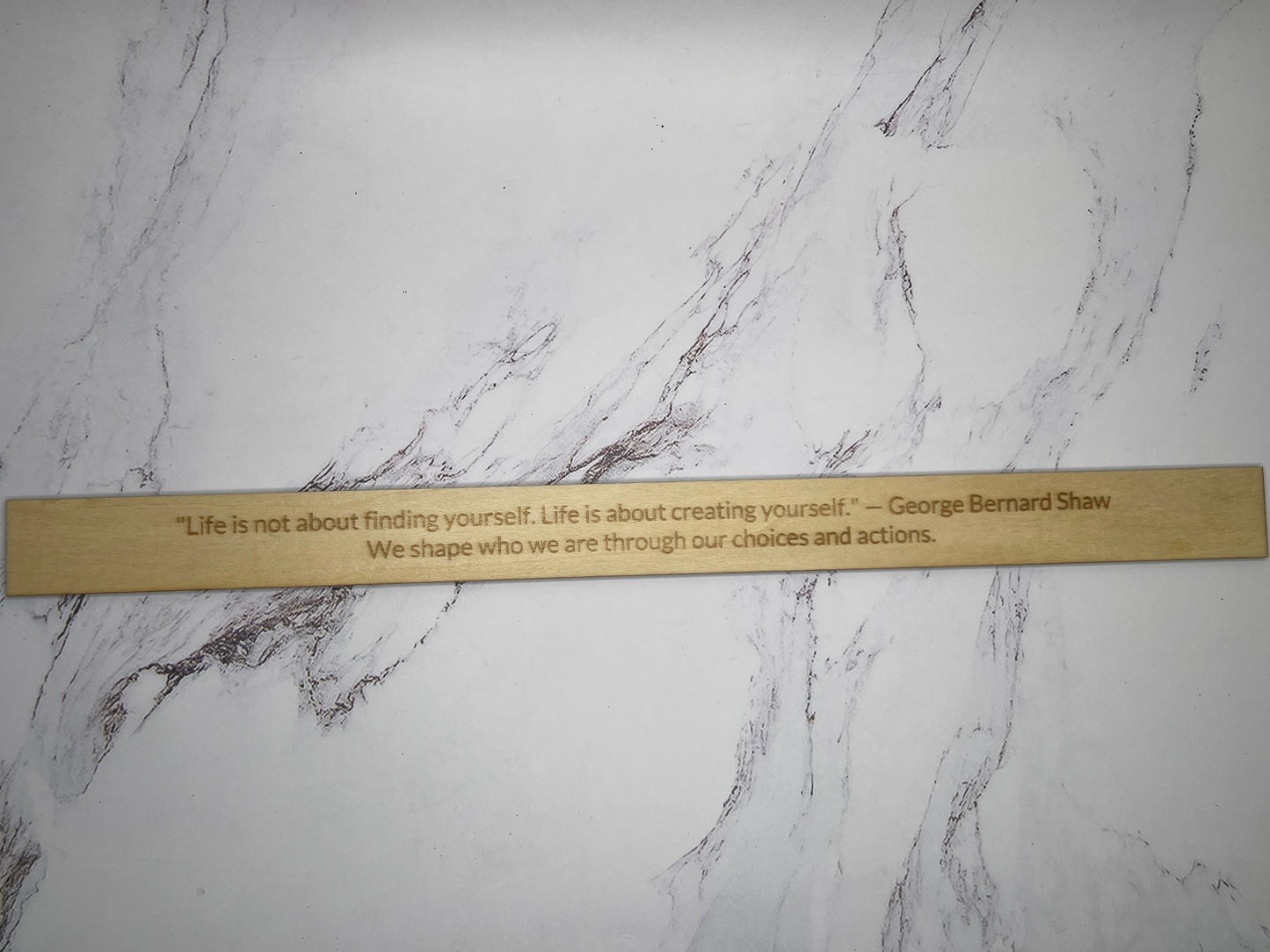 George Bernard Shaw: “Life is not about finding yourself. Life is about creating yourself.” - Inspirational Basswood Plaque by GOACTO