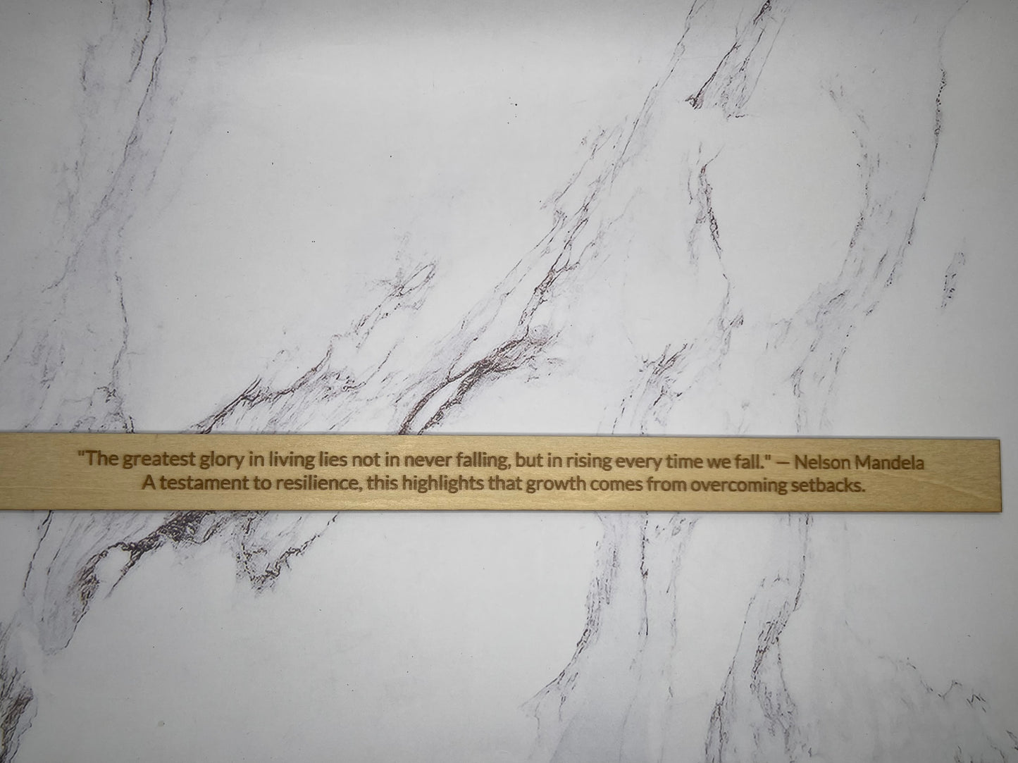 Nelson Mandela: "The greatest glory in living lies not in never failing, but in rising every time we fall." - Inspirational Basswood Plaque by GOACTO