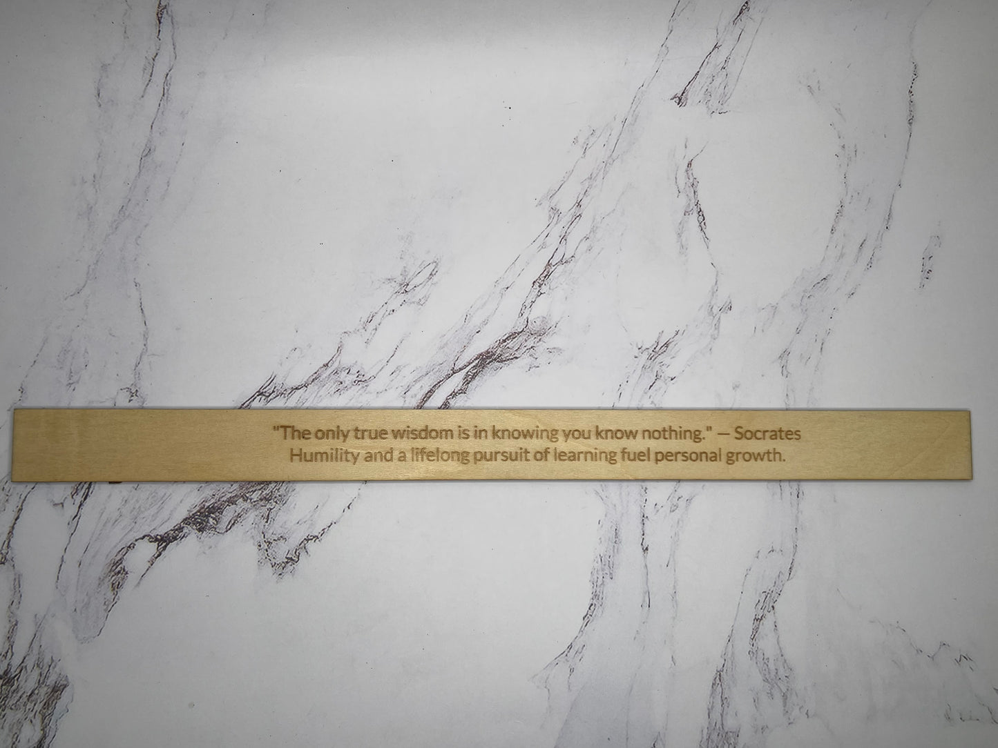Socrates: "The only true wisdom is in knowing you know nothing." - Inspirational Basswood Plaque by GOACTO
