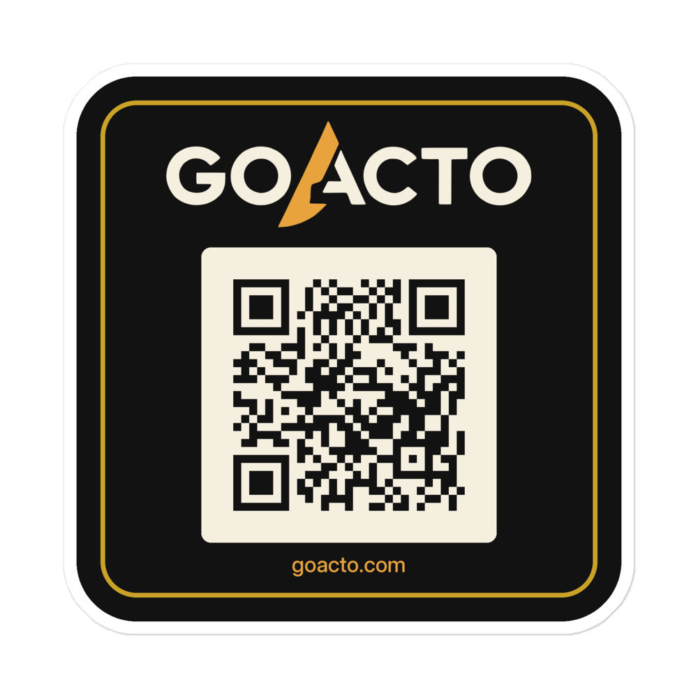 GOACTO Logo QR laptop sticker by GOACTO, kiss-cut vinyl with white border, view 2