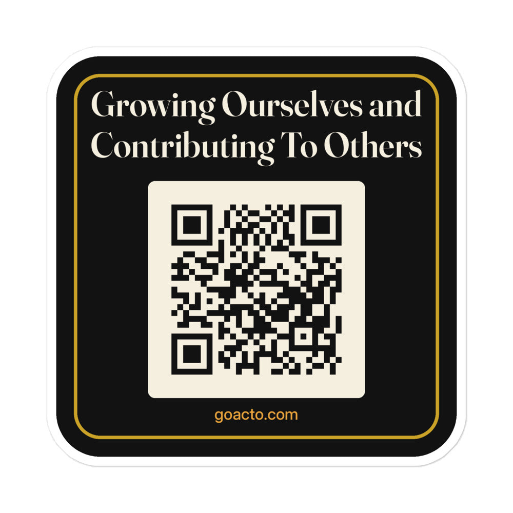Mission Line QR laptop sticker by GOACTO, kiss-cut vinyl with white border, view 2