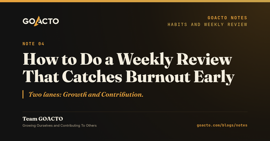 How to Do a Weekly Review That Catches Burnout Early. GOACTO Notes, Team GOACTO.