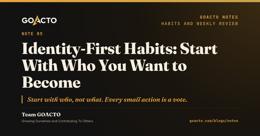 Identity-First Habits: Start With Who You Want to Become. GOACTO Notes, Team GOACTO.