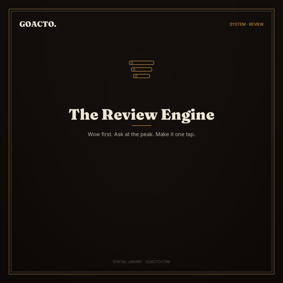 The Review Engine cover — GOACTO Digital Library PDF