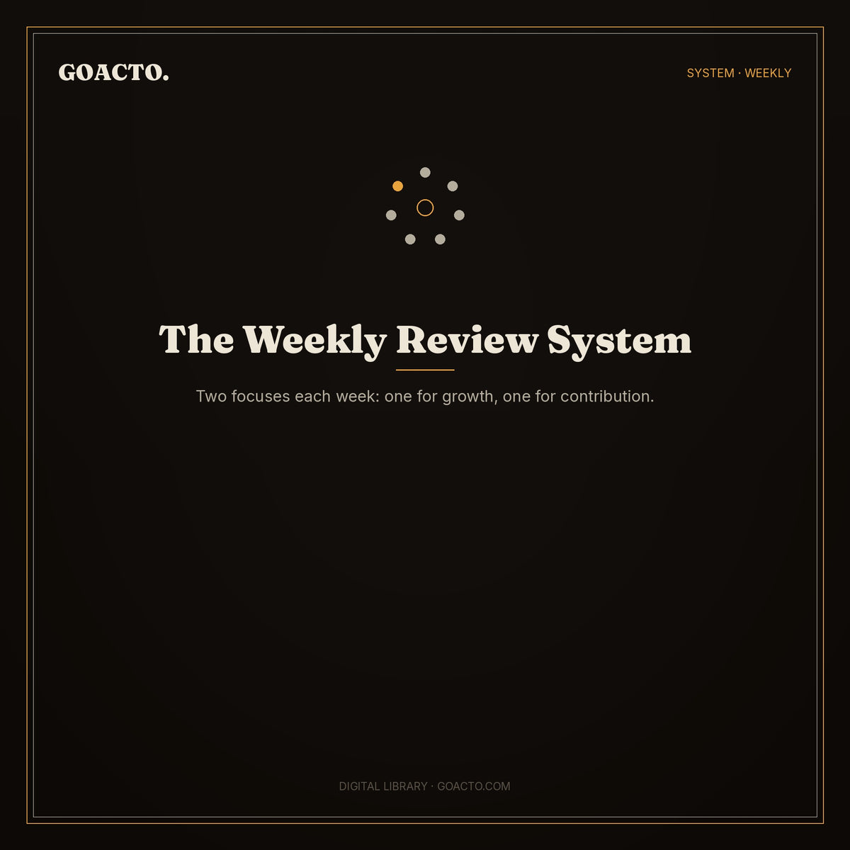 The Weekly Review System cover — GOACTO Digital Library PDF