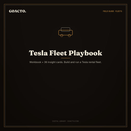 Tesla Fleet Playbook: Workbook + 36 Insight Cards cover — GOACTO Digital Library PDF