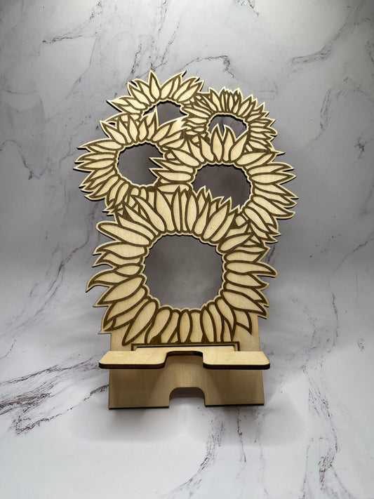 Engraved Sunflower - Phone Stand