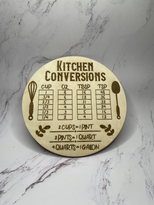 Kitchen Conversion Plaque - Spoons, Ferns & Wisk
