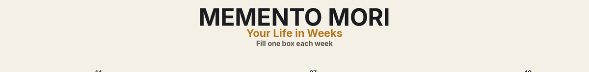 Memento Mori Tracker by GOACTO, close-up of the header