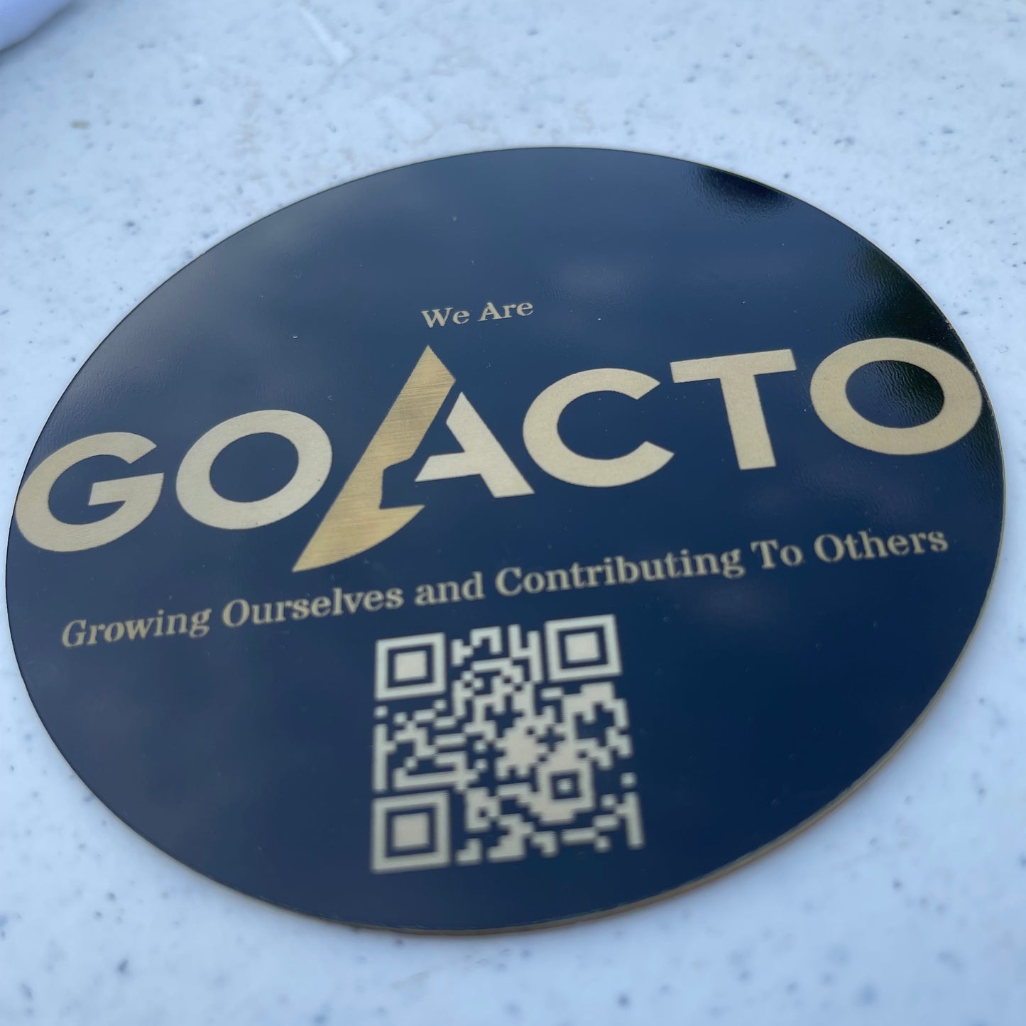 Custom Business Coasters - Gold on Black Acrylic