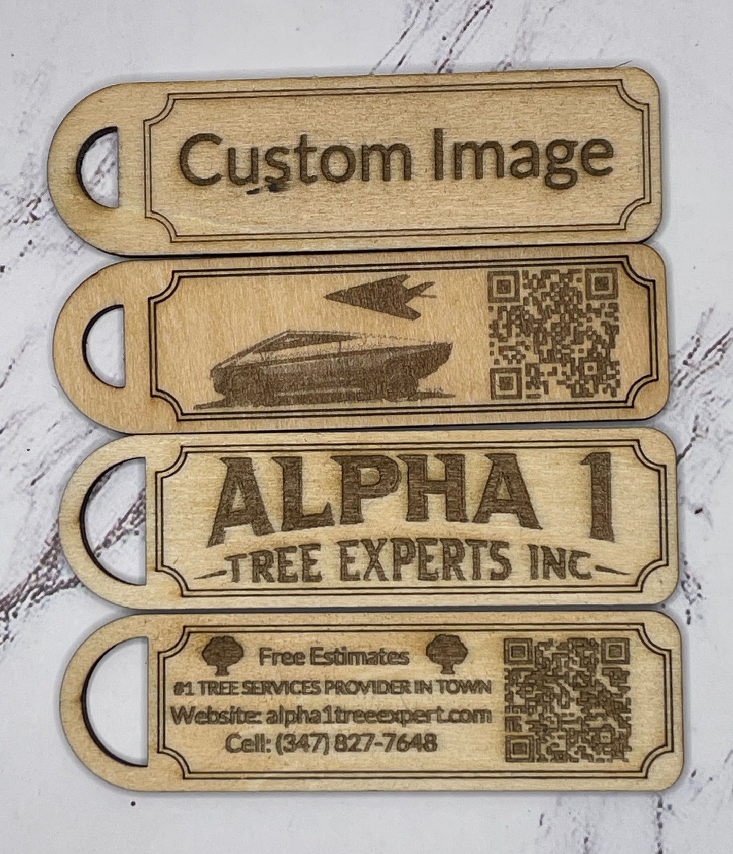 Custom QR Business Keychain Ornaments