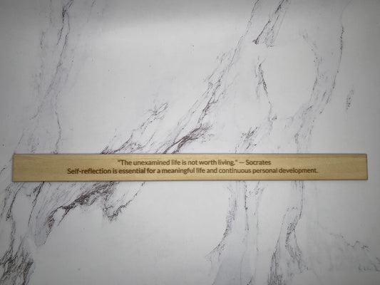 Socrates: "The unexamined life is not worth living." - Inspirational Basswood Plaque by GOACTO