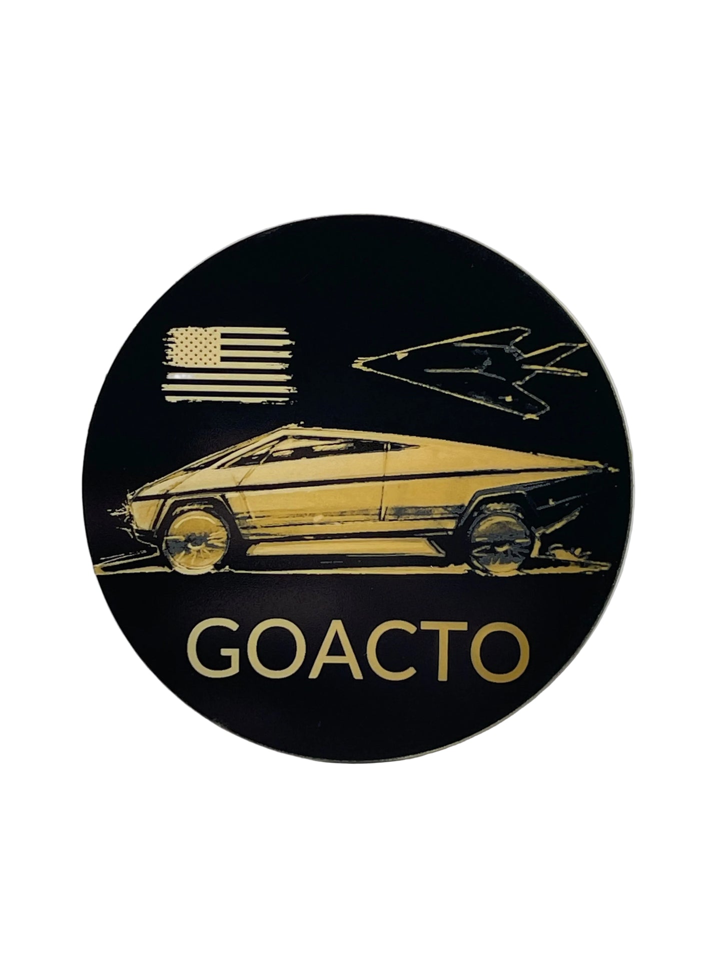 Cybertruck Coaster - Gold on Black Acrylic
