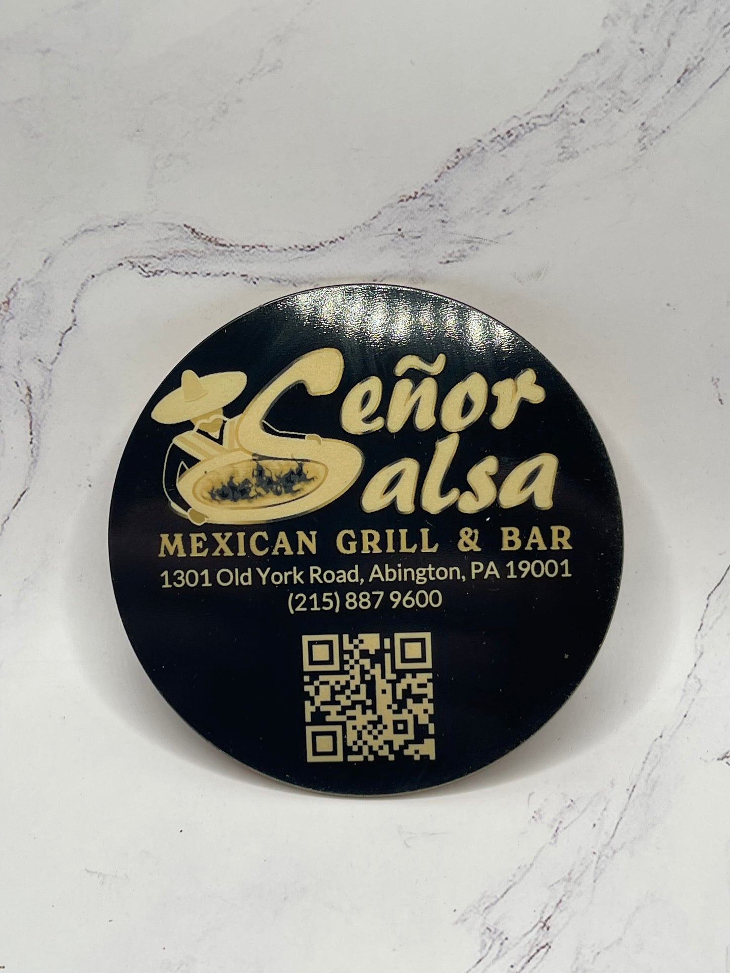 Custom Business Coasters - Gold on Black Acrylic