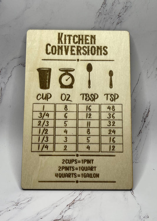 Kitchen Conversion Plaque - Cups, Scales & Spoons