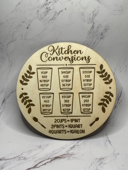 Kitchen Conversion Plaque - Spoons, Ferns & Glass