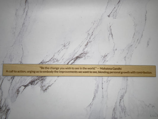 Mahatma Gandhi: "Be the change you wish to see in the world." - Inspirational Basswood Plaque by GOACTO