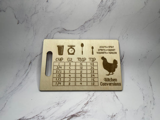 Kitchen Conversion Plaque - Cups, Scales & Chickens