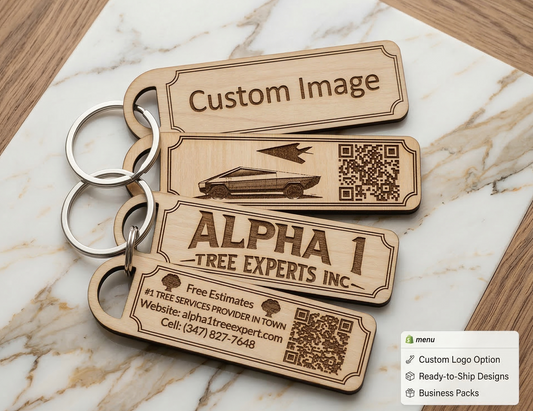 Basswood Business Keychain Ornaments