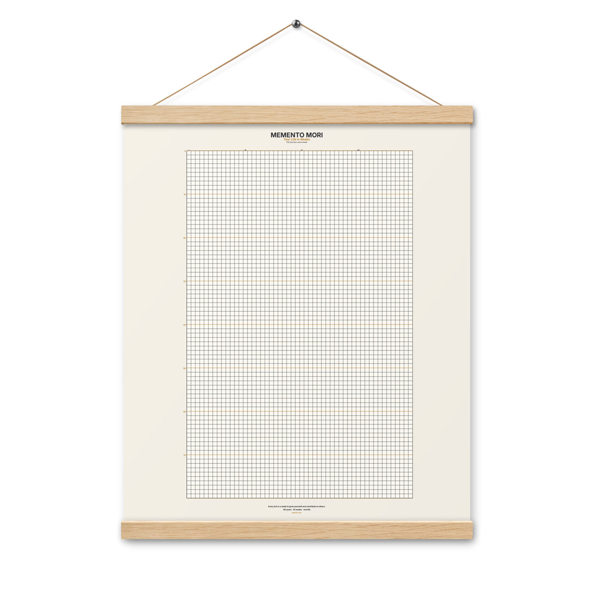Memento Mori Tracker by GOACTO (16×20, Oak Hanger), front view