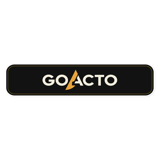 GOACTO Logo Bumper Sticker by GOACTO, kiss-cut vinyl with white border