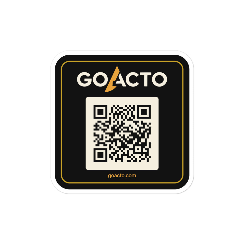 GOACTO Logo QR laptop sticker by GOACTO, kiss-cut vinyl with white border