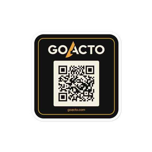 GOACTO Logo QR laptop sticker by GOACTO, kiss-cut vinyl with white border