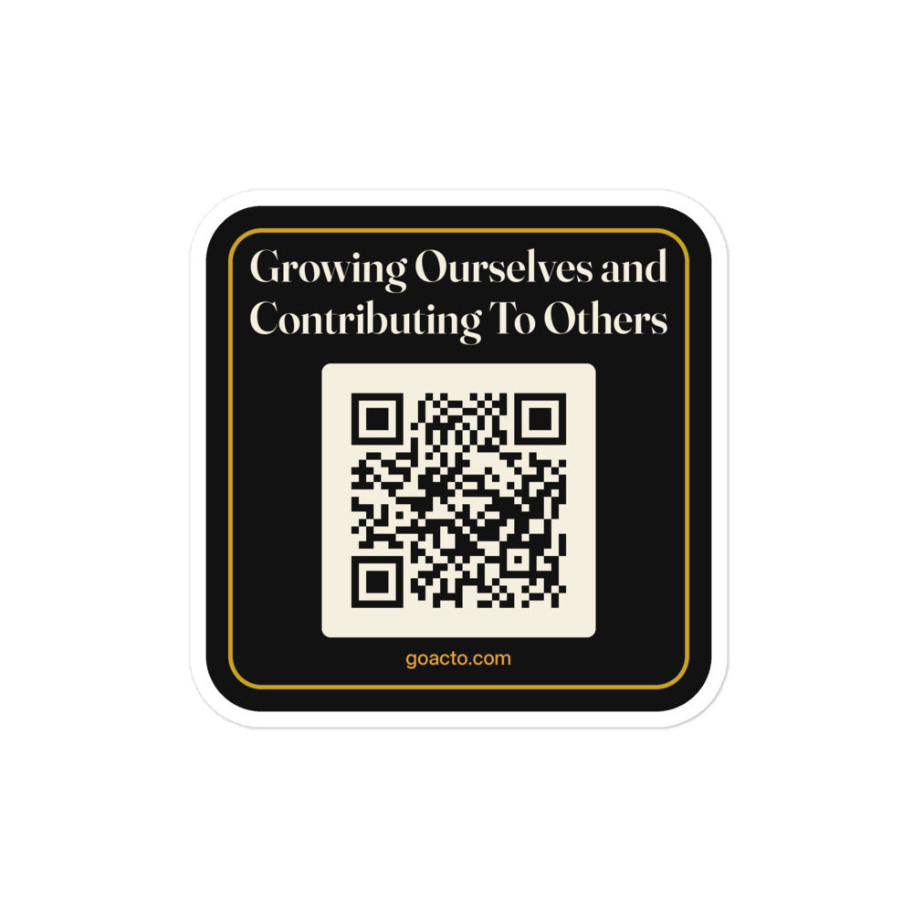 Mission Line QR laptop sticker by GOACTO, kiss-cut vinyl with white border