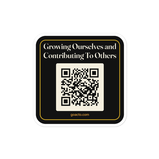 Mission Line QR laptop sticker by GOACTO, kiss-cut vinyl with white border