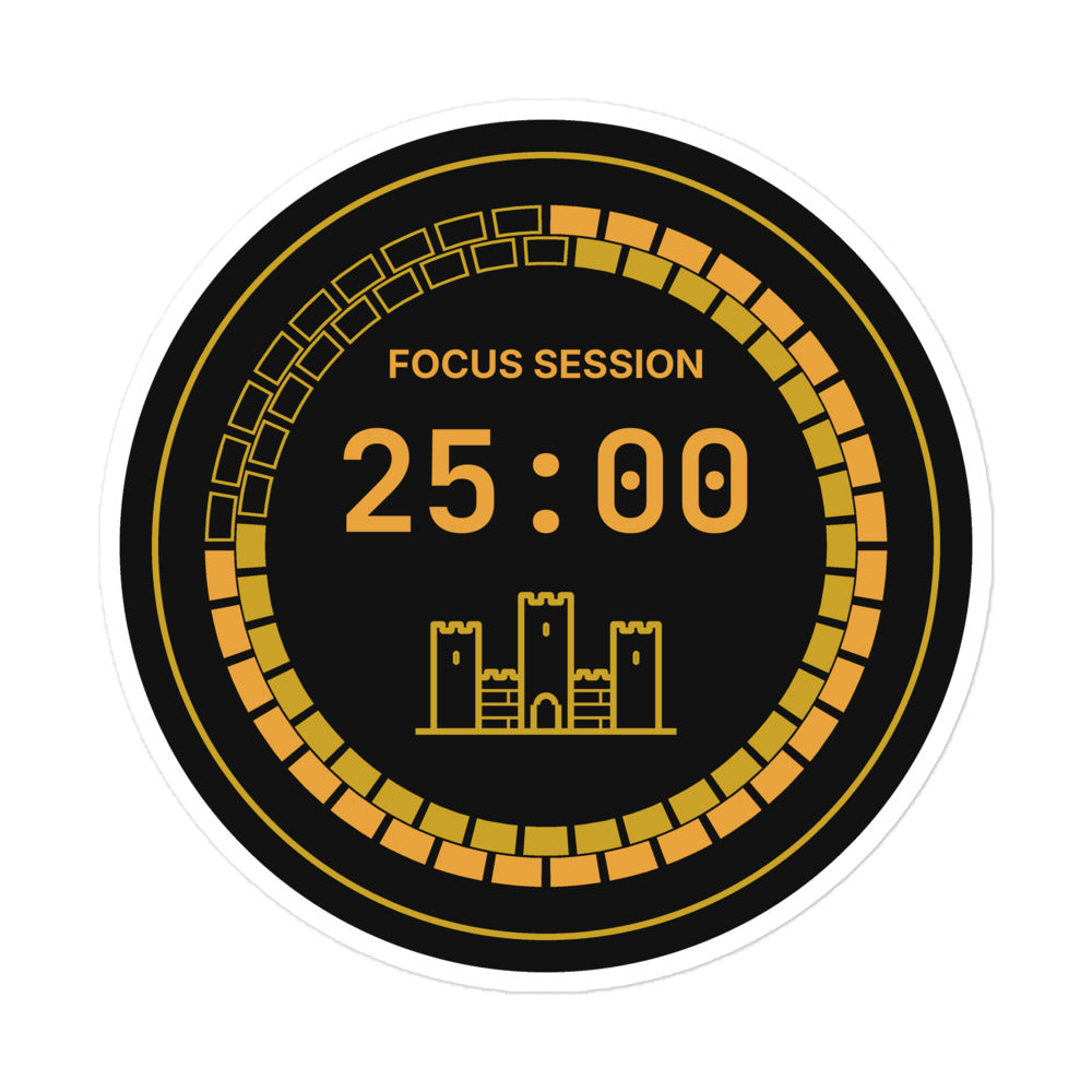 Focus Session Castle Ring Sticker by GOACTO, kiss-cut vinyl with white border, view 3