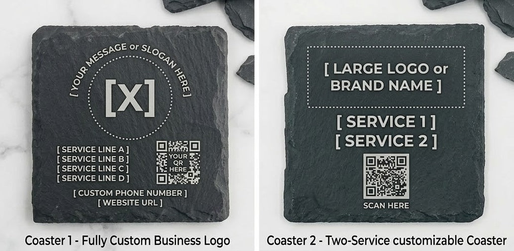 Slate Business Coasters (4" x 4")