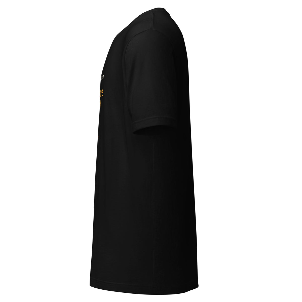 git commit Tee, black, left side view, plain sleeve