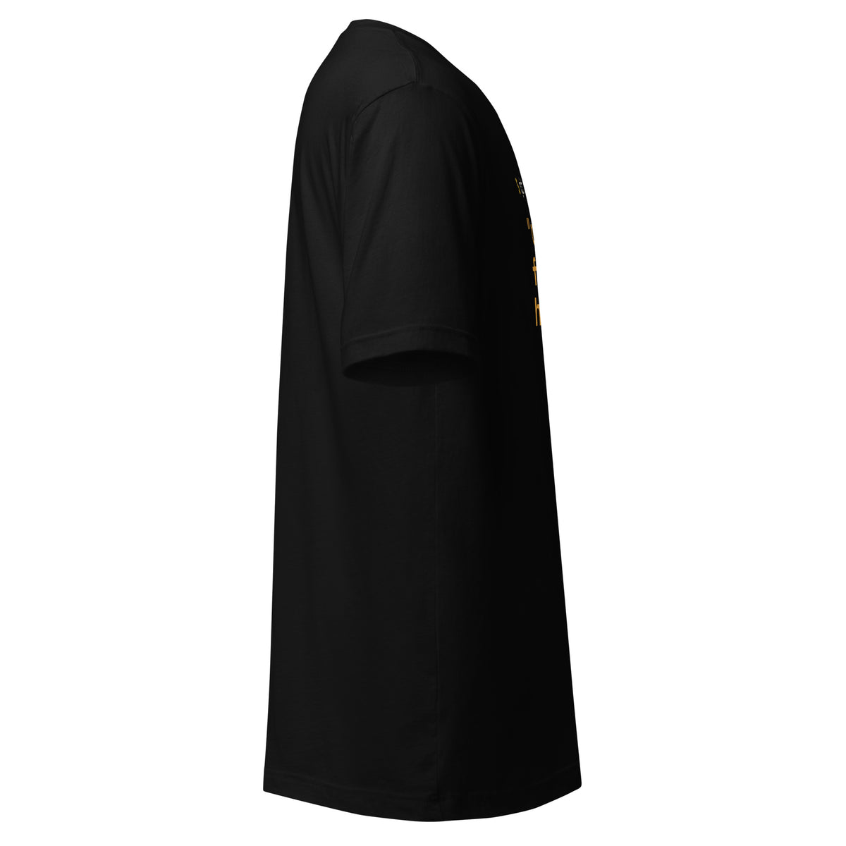 git commit Tee, black, right side view, plain sleeve