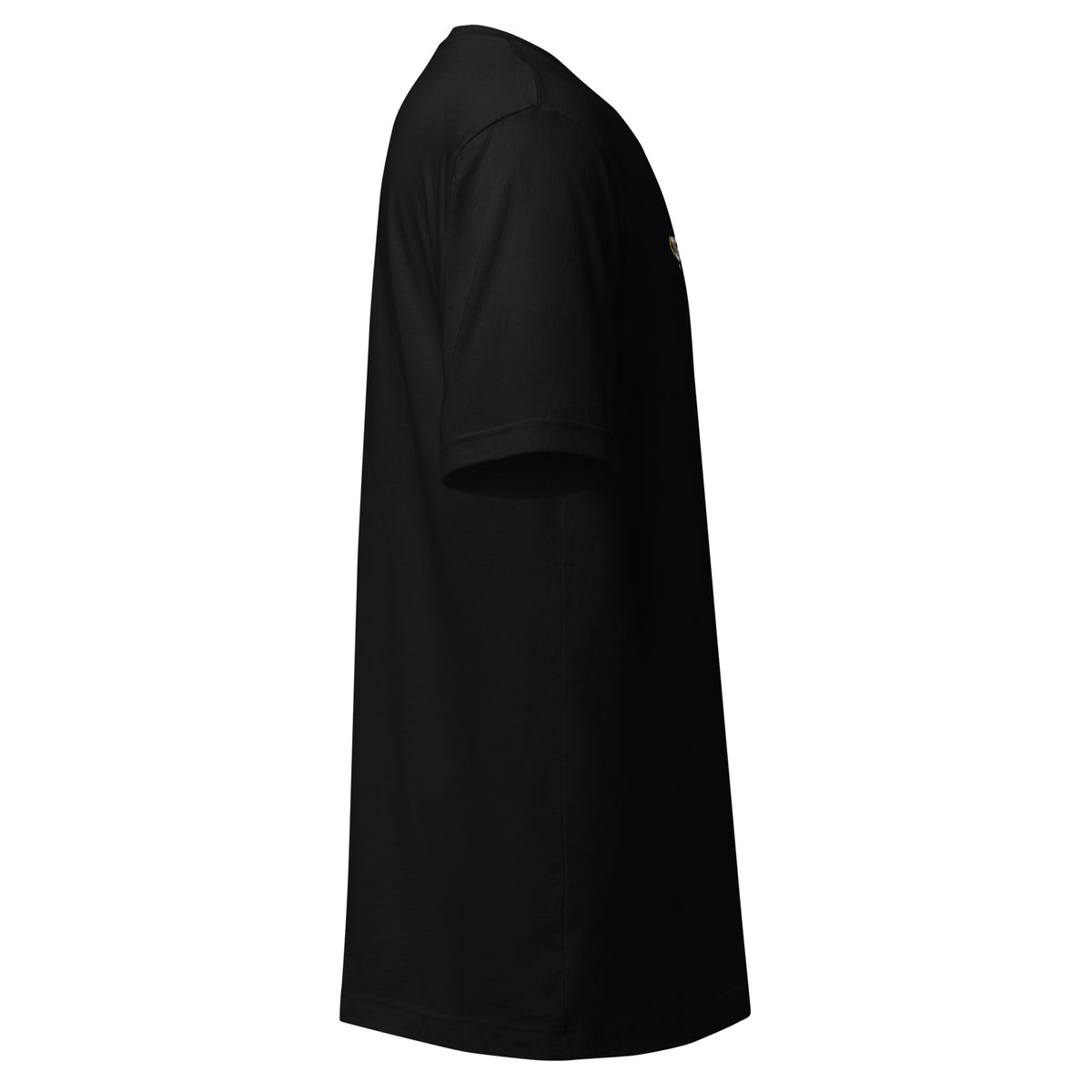 <goacto/> Tee, black, right side view, plain sleeve